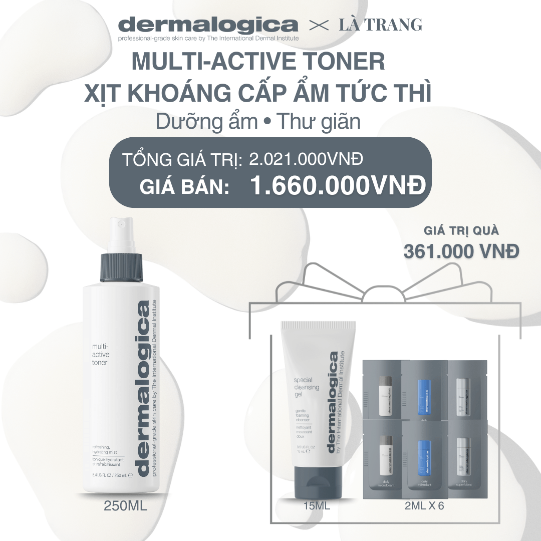 Dermalogica Vietnam (KOL Là Trang) - Multi-Active Toner - Xịt khoáng cấp ẩm tức thì 250ml