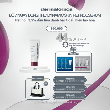 Dermalogica Vietnam TARGETED TREATMENTS 7 ngày dùng thử 3ml Dynamic Skin Retinol Serum 30ml - nồng độ retinoid 3,5% lần đầu trên thị trường