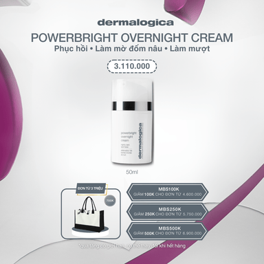 Dermalogica VN MOISTURIZERS 50ml Powerbright Overnight Cream - Kem dưỡng ban đêm làm mờ đốm nâu + hỗ trợ tái tạo da