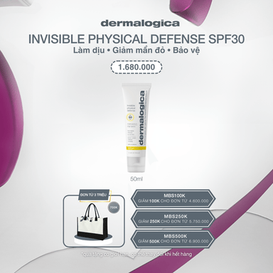SPF SPF 50ml Invisible Physical Defense - Kem chống nắng vật lý bảo vệ da khỏi tia UV + ánh sáng xanh