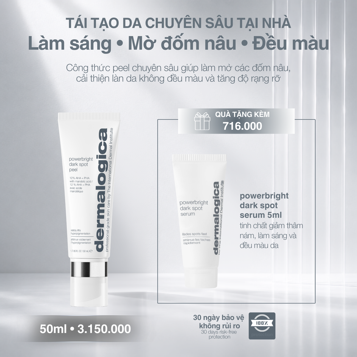 peel da giảm thâm nám powerbright dark spot peel