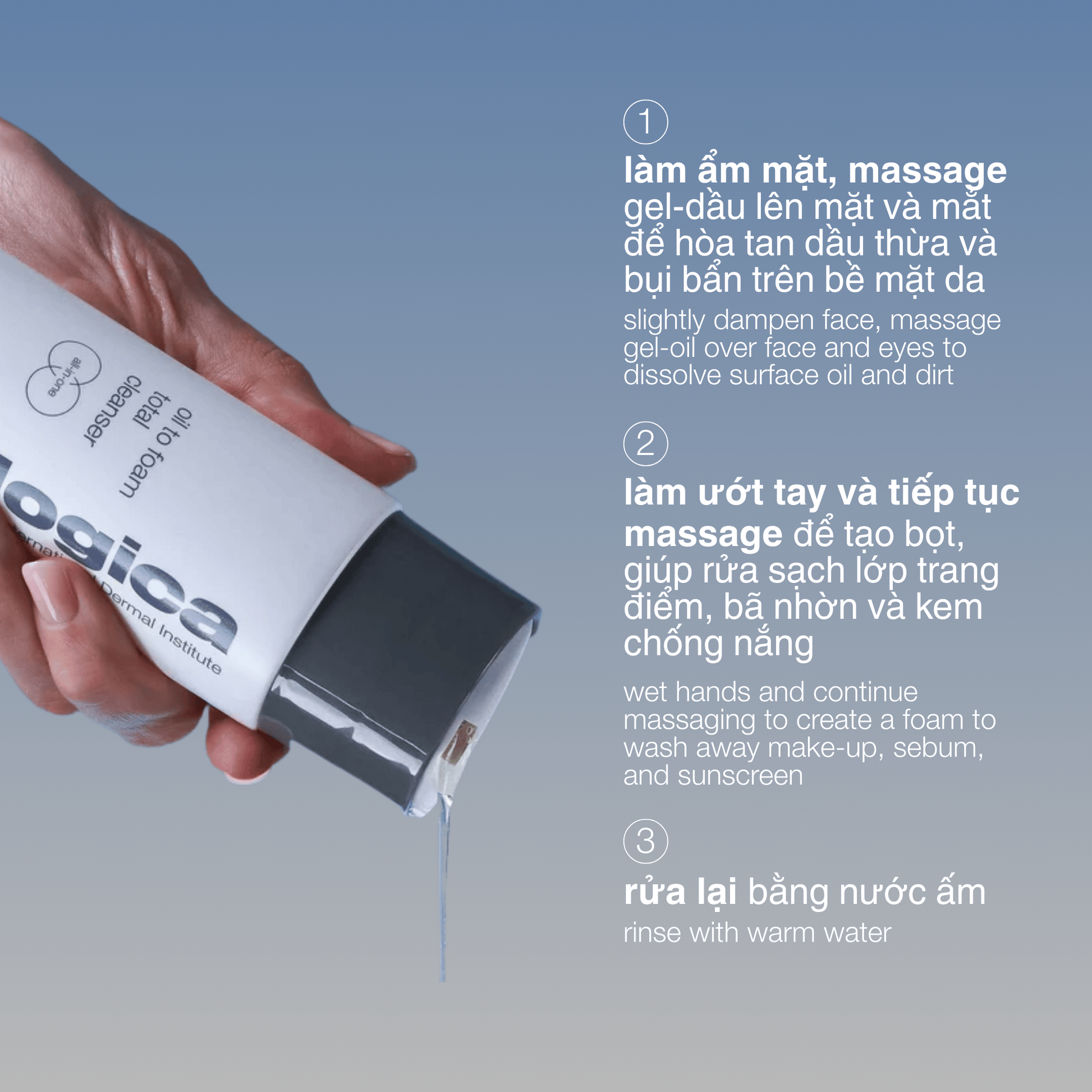 CLEANSERS CLEANSERS 250ml sữa rửa mặt & tẩy trong 2 trong 1 oil to foam total cleanser