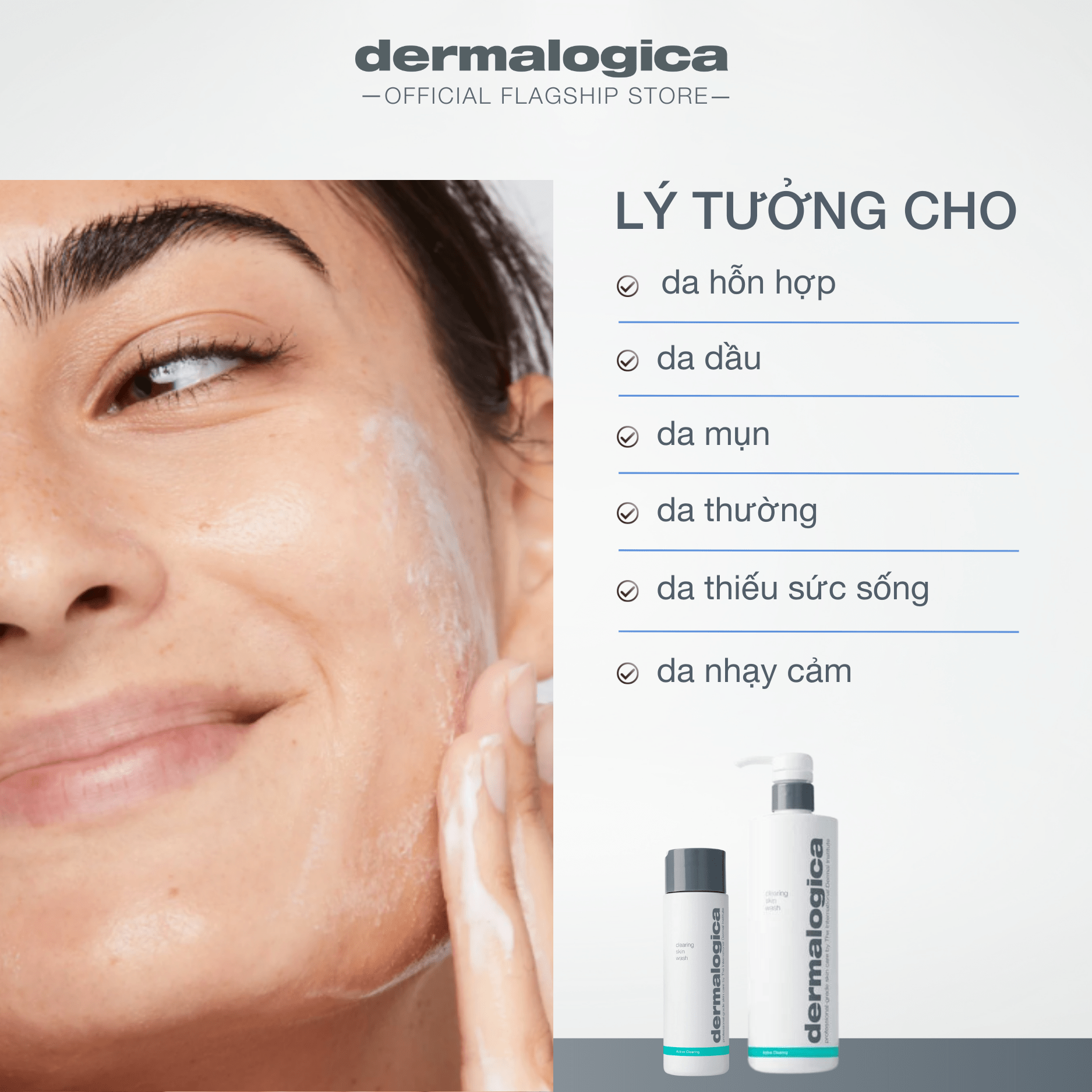 CLEANSERS CLEANSERS Clearing Skin Wash - Sữa rửa mặt tạo bọt cho da dầu mụn