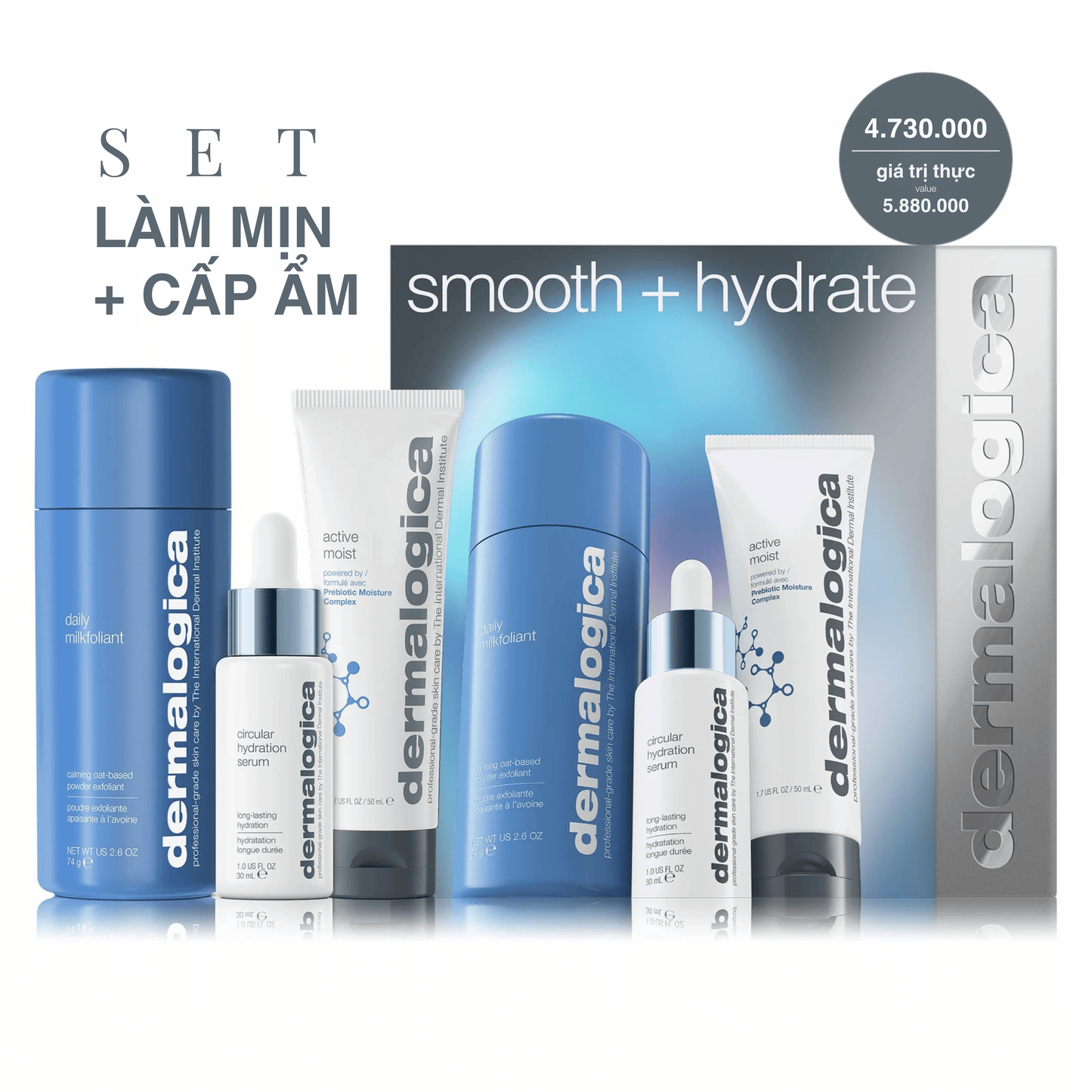 Dermalogica Vietnam Bộ làm mịn + cấp ẩm - smooth + hydrate