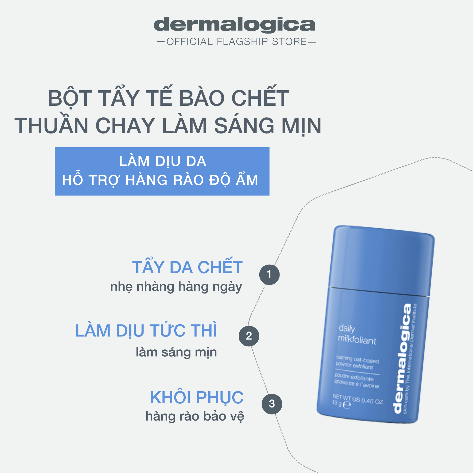 Dermalogica Vietnam exfoliants Tẩy tế bào chết Daily Milkfoliant làm dịu & làm sáng mượt tức thì