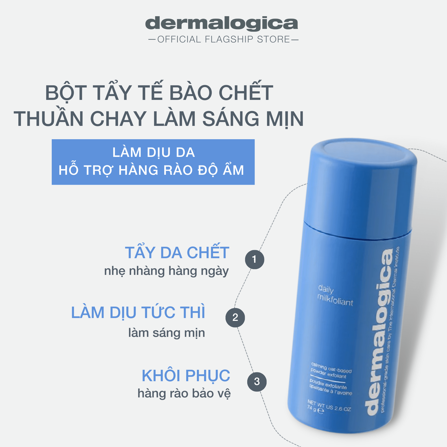 Dermalogica Vietnam exfoliants Tẩy tế bào chết Daily Milkfoliant làm dịu & làm sáng mượt tức thì