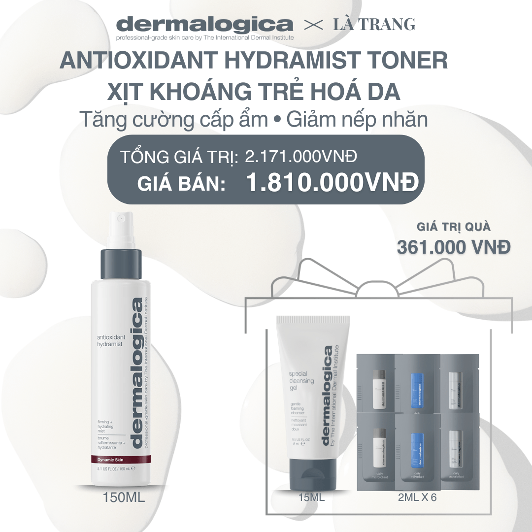 Dermalogica Vietnam (KOL Là Trang) - Xịt khoáng chống lão hoá Antioxidant Hydramist Toner 150ml