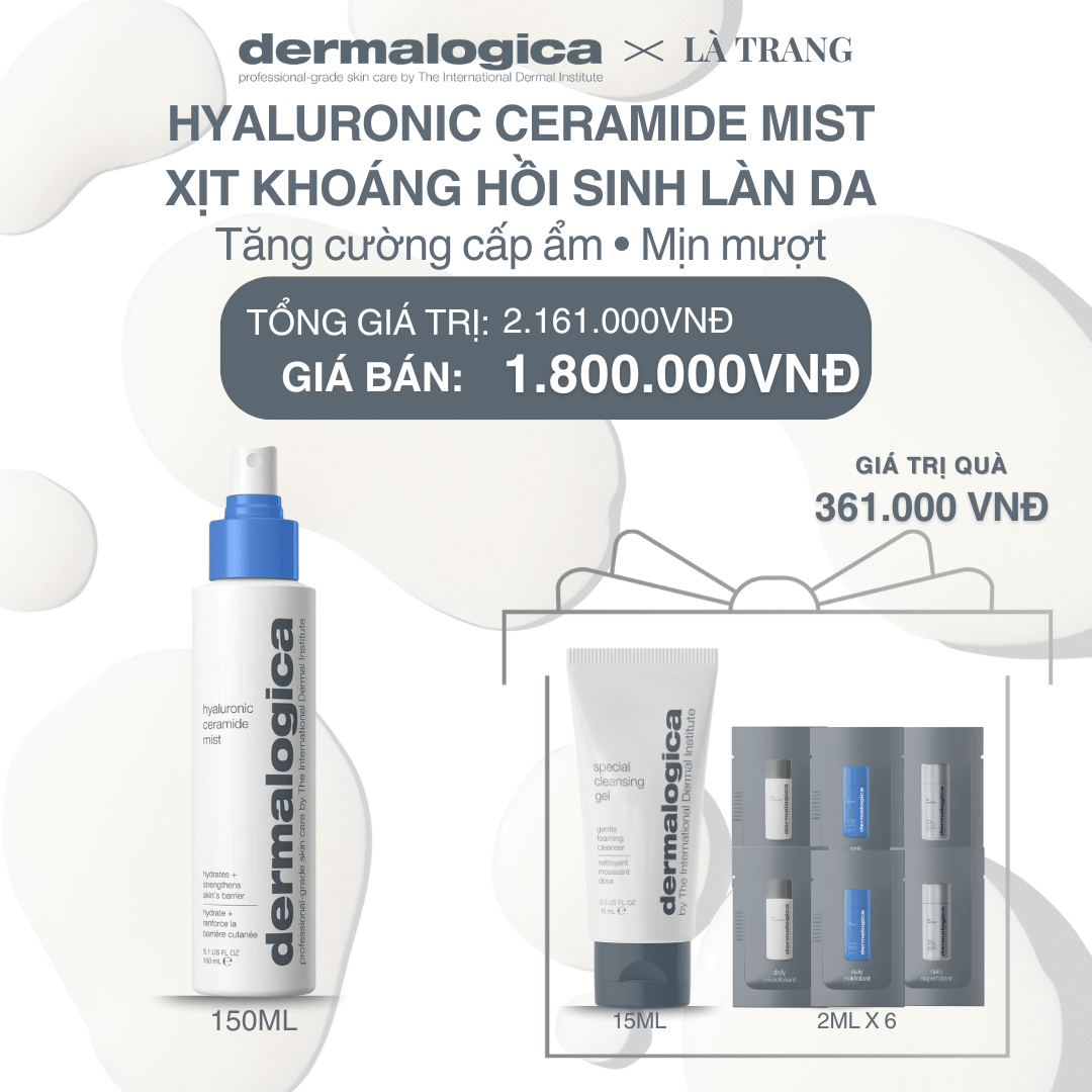 Dermalogica Vietnam (KOL Là Trang) - Xịt khoáng hồi sinh làn da Hyaluronic Ceramide Mist 150ml