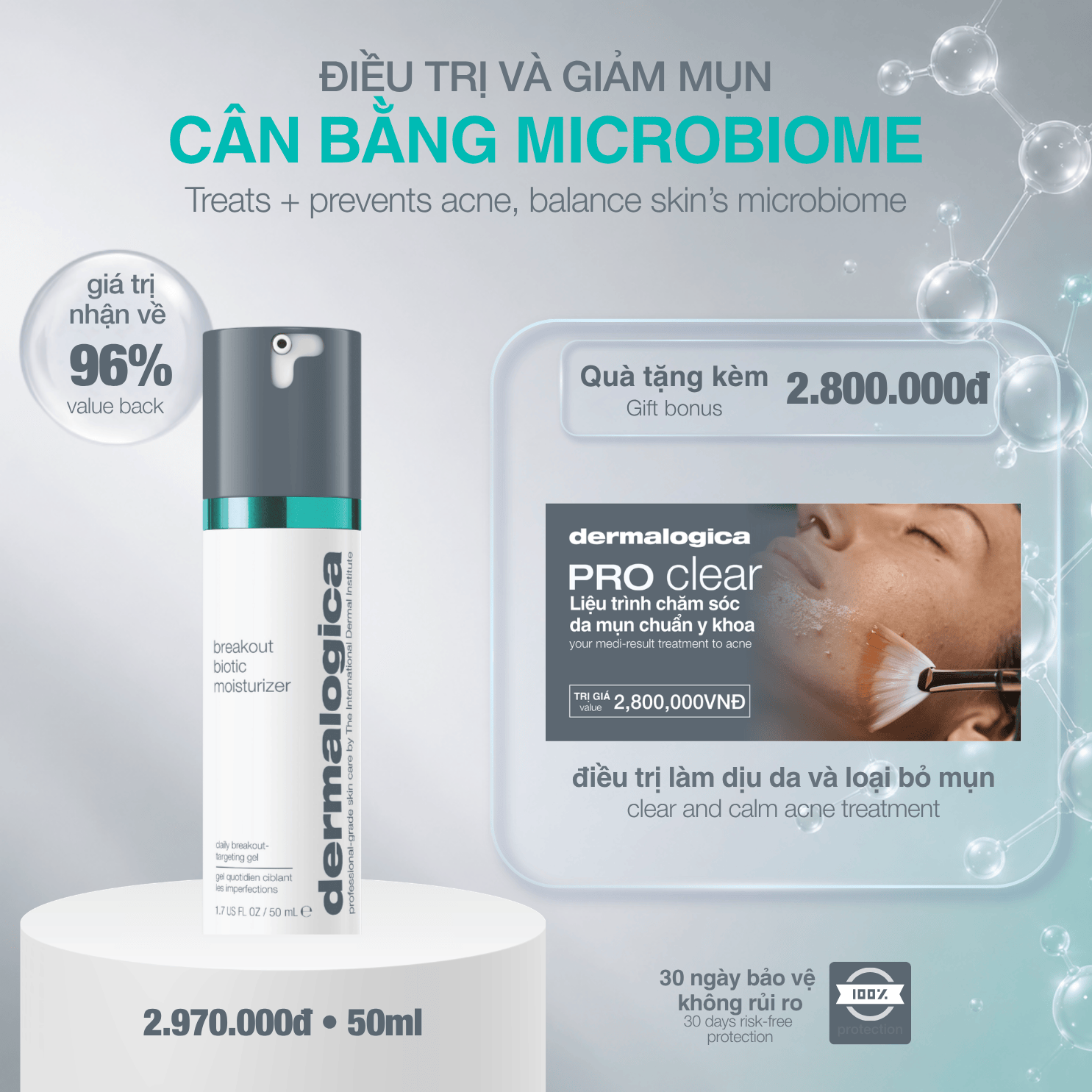 Dermalogica Vietnam MOISTURIZERS Fullsize 50ml dưỡng ẩm giảm mụn breakout biotic moisturizer