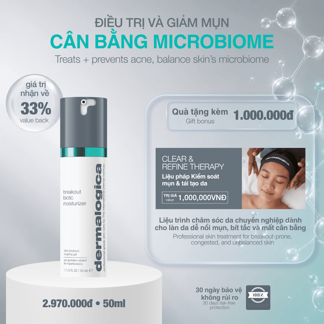 Dermalogica Vietnam MOISTURIZERS Fullsize 50ml dưỡng ẩm giảm mụn breakout biotic moisturizer