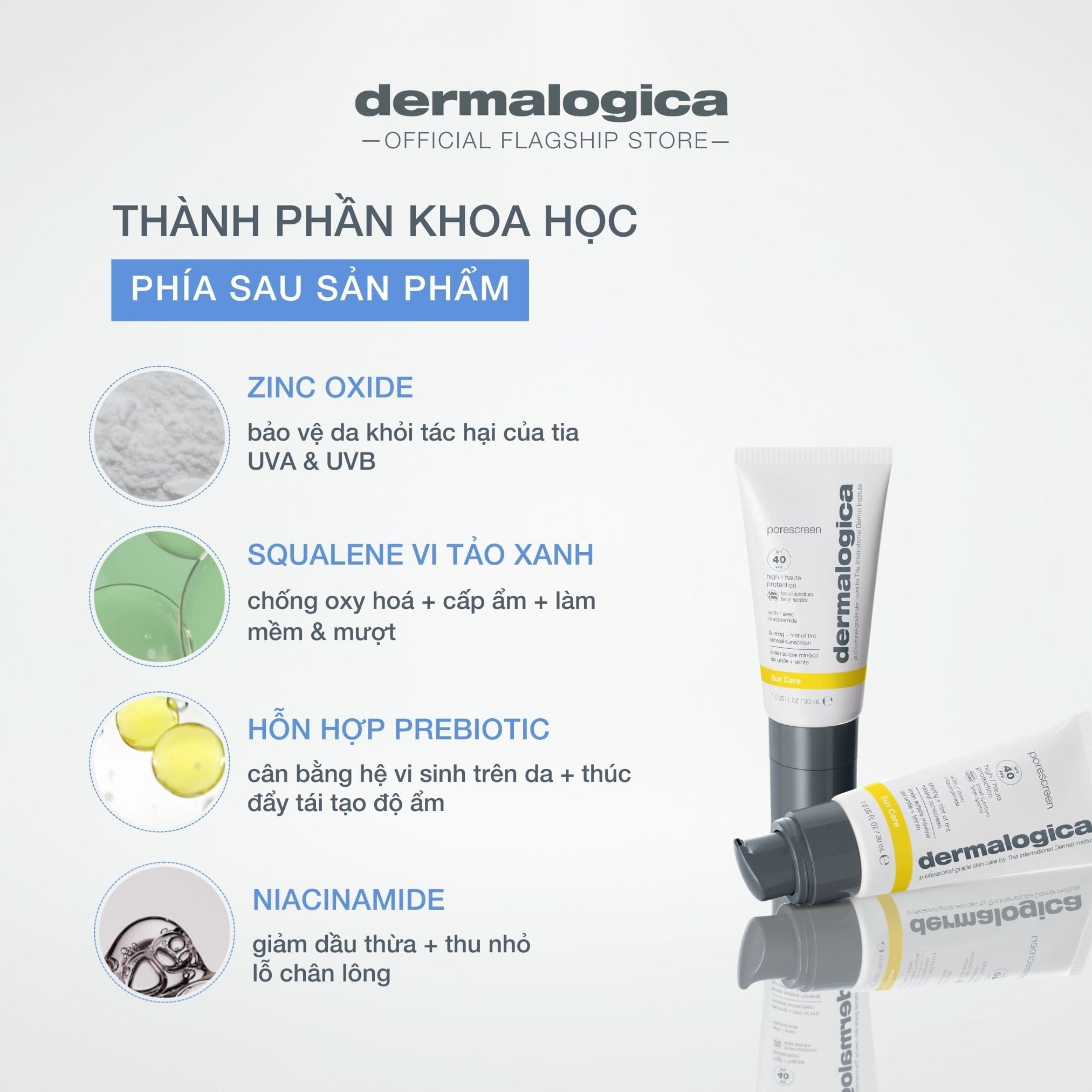 Dermalogica Vietnam SPF 30ml Chống nắng vật lý che phủ lỗ chân lông Porescreen Mineral Sunscreen Spf40
