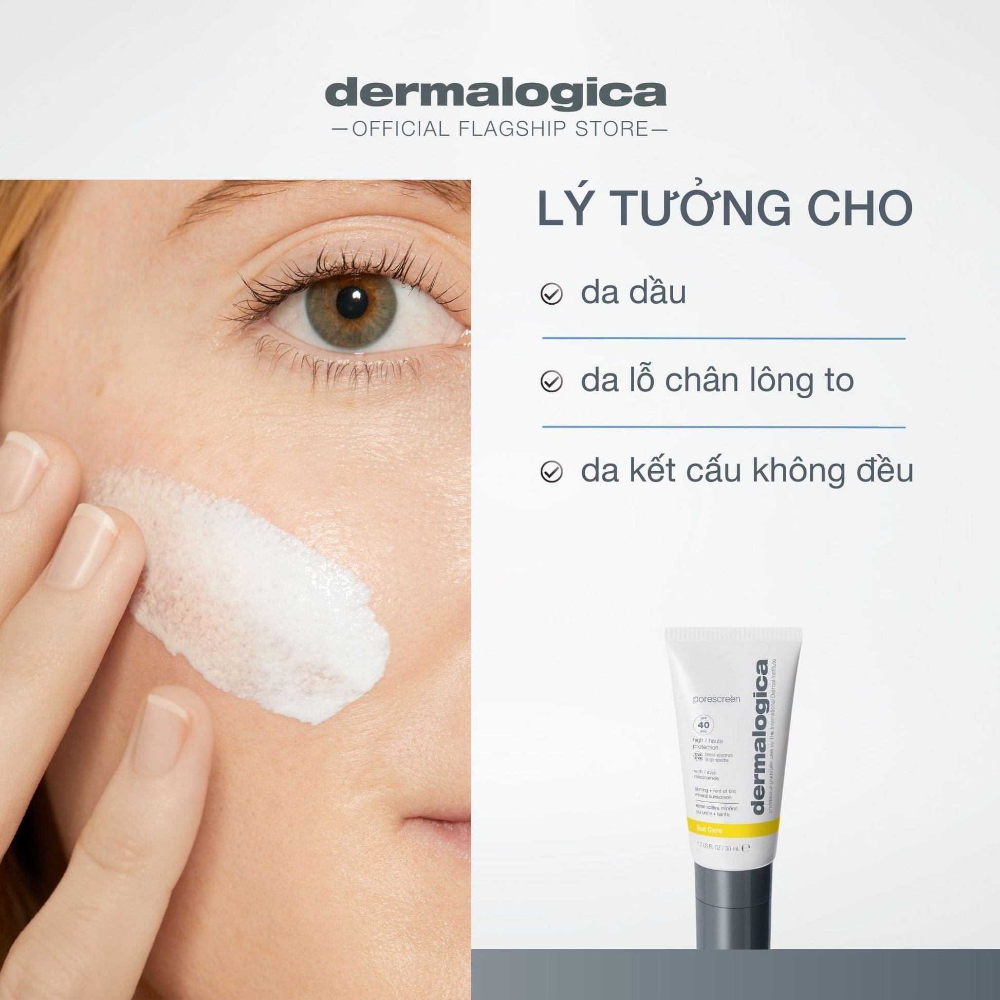 Dermalogica Vietnam SPF 30ml Chống nắng vật lý che phủ lỗ chân lông Porescreen Mineral Sunscreen Spf40