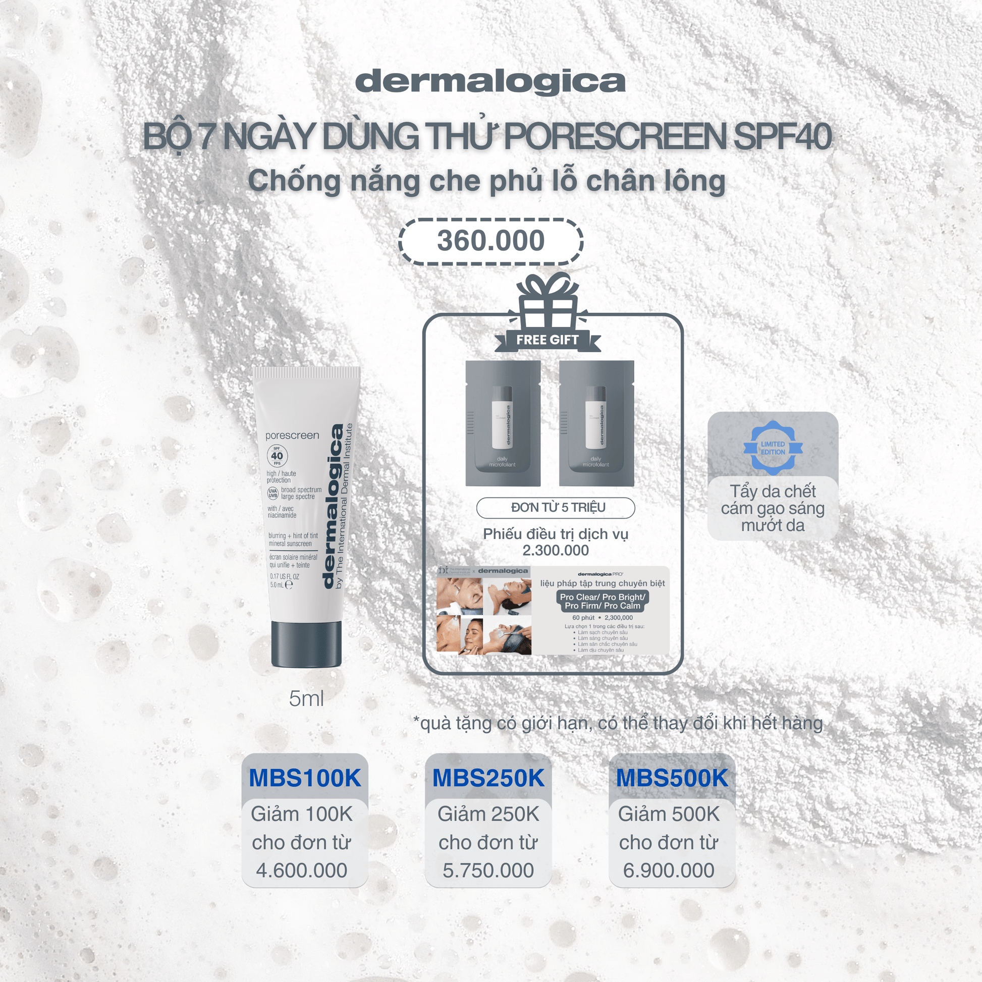 Dermalogica Vietnam SPF Chống nắng vật lý che phủ lỗ chân lông Porescreen Spf 40