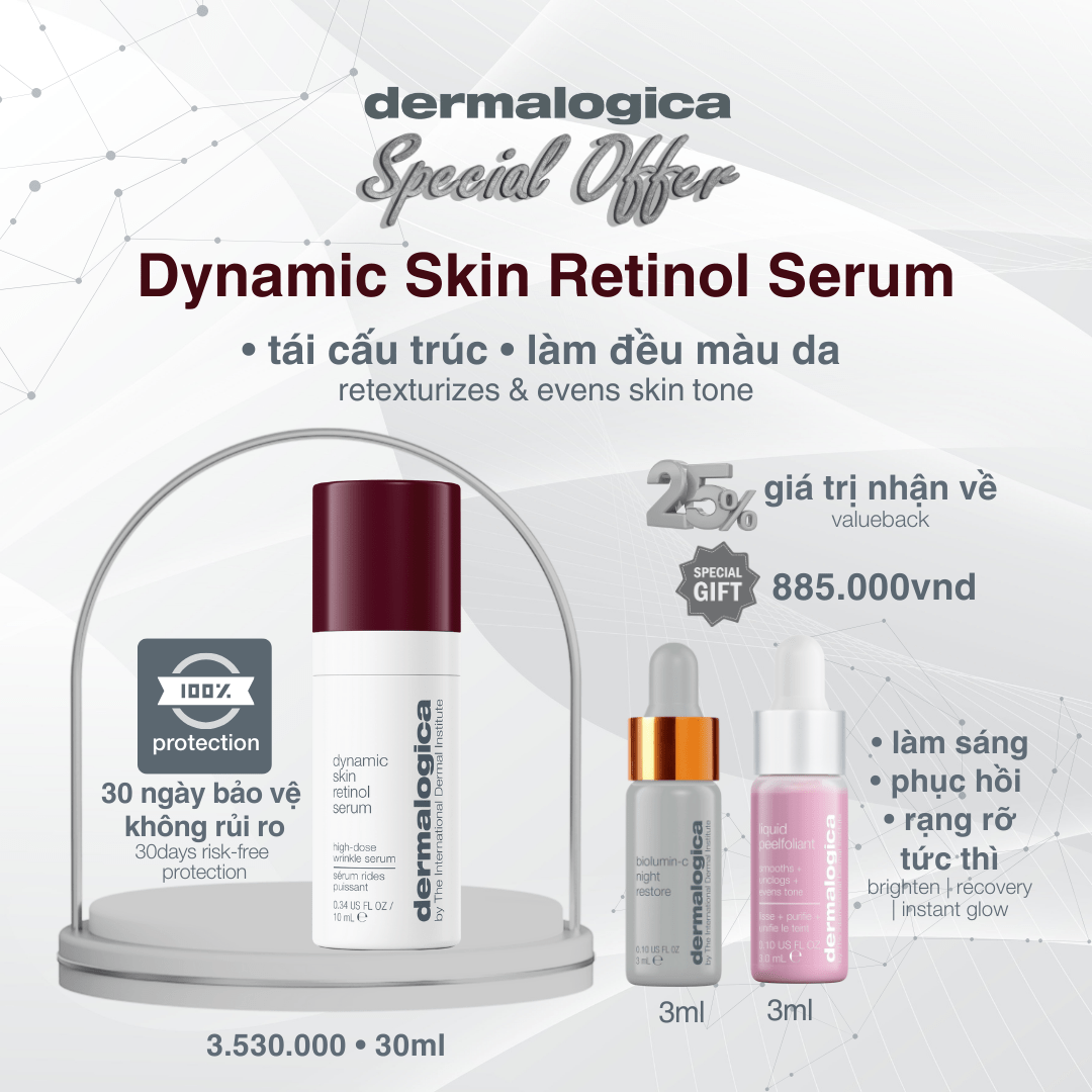 Dermalogica Vietnam TARGETED TREATMENTS 30ml Dynamic Skin Retinol Serum 30ml - nồng độ retinoid 3,5% lần đầu trên thị trường