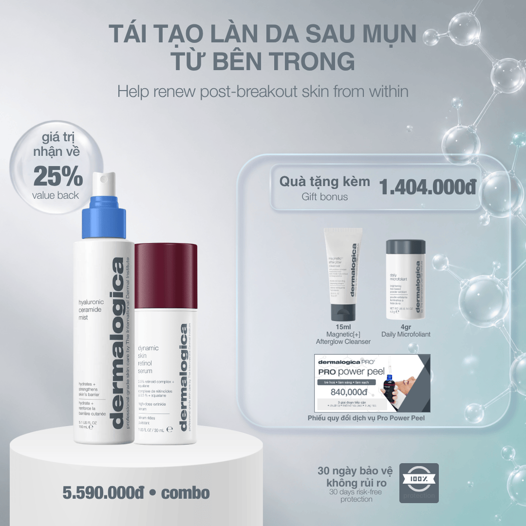 Dermalogica Vietnam TARGETED TREATMENTS Combo tinh chất retinol 3.5% dynamic skin retinol serum