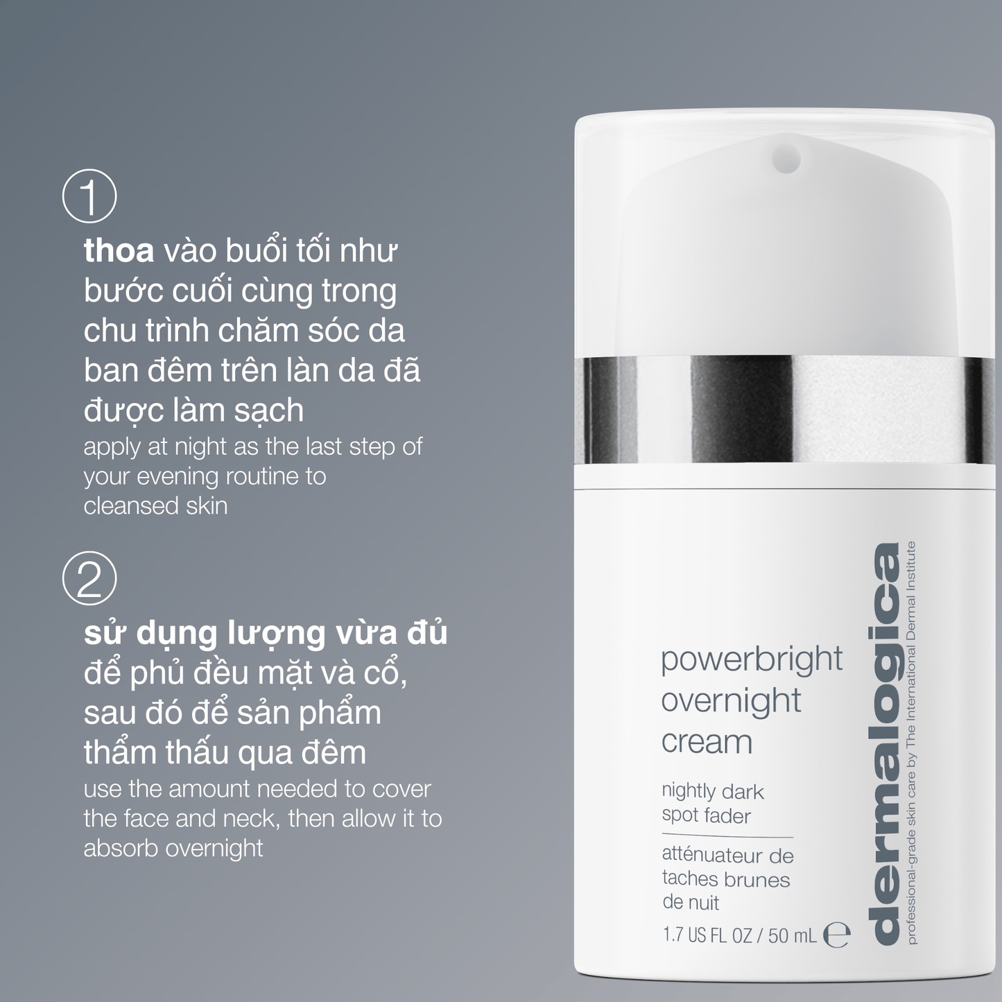 Dermalogica VN MOISTURIZERS 50ml kem dưỡng ban đêm mờ đốm nâu powerbright overnight cream