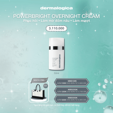 Dermalogica VN MOISTURIZERS 50ml Powerbright Overnight Cream - Kem dưỡng ban đêm làm mờ đốm nâu + hỗ trợ tái tạo da