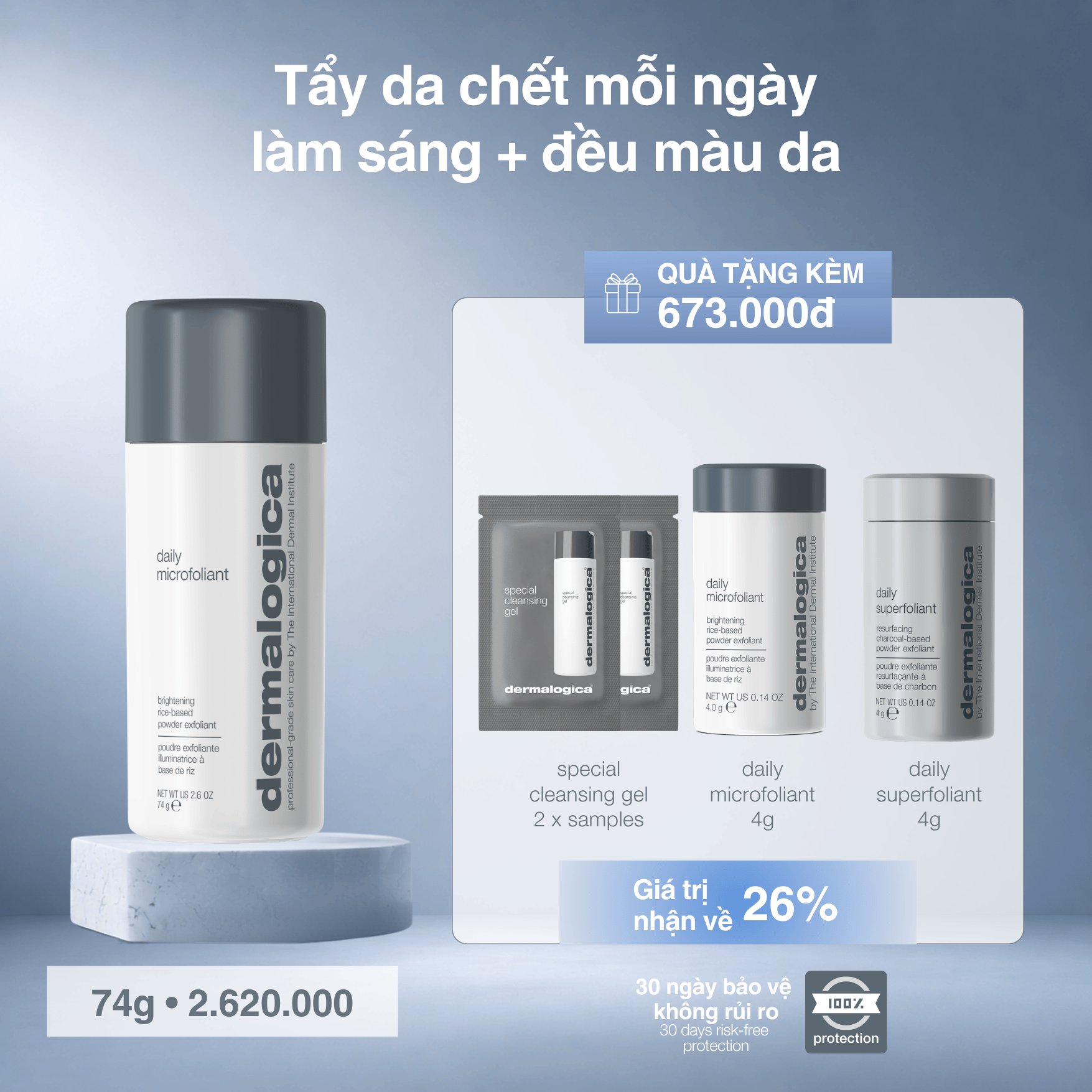 EXFOLIANTS EXFOLIANTS 74g tẩy da chết cám gạo daily microfoliant