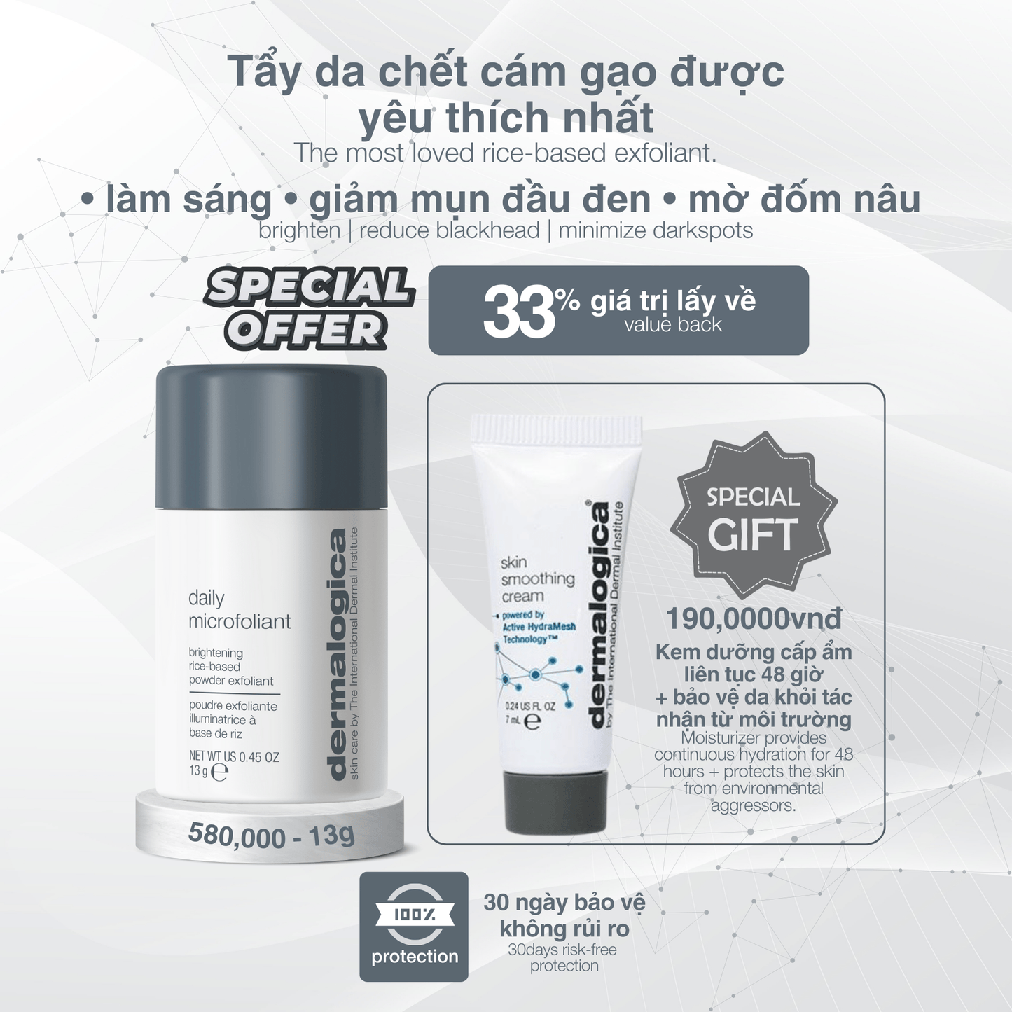 EXFOLIANTS EXFOLIANTS Daily Microfoliant - Bột cám gạo tẩy da chết tái tạo da hằng ngày