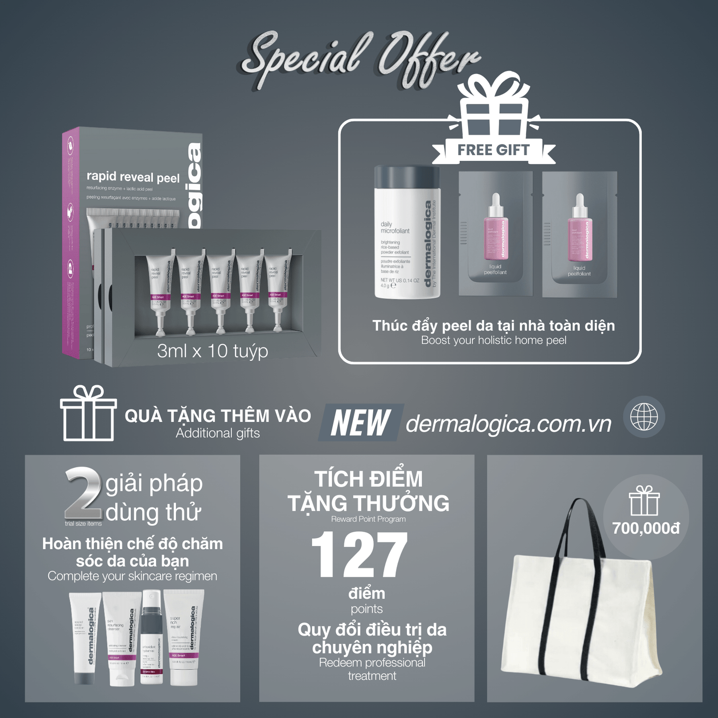 EXFOLIANTS EXFOLIANTS Special offer 2 Peel da chuẩn Salon tại nhà Rapid Reveal Peel