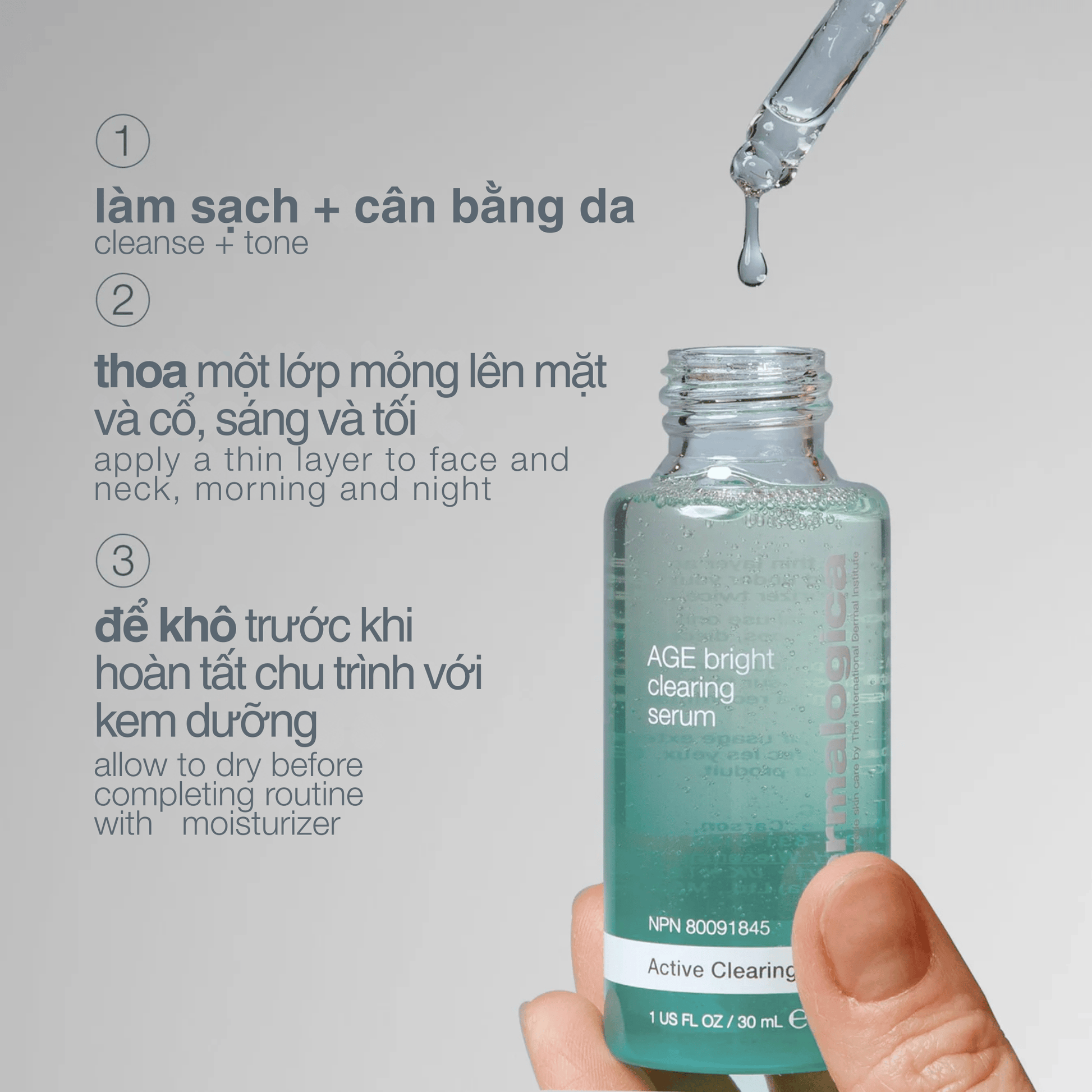 FACIAL OILS AND SERUMS FACIAL OILS AND SERUMS 30ml Age Bright Clearing Serum - Tinh chất điều trị & ngăn ngừa mụn