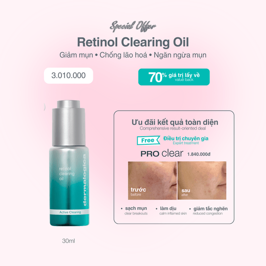 FACIAL OILS AND SERUMS FACIAL OILS AND SERUMS 30ml Retinol Clearing Oil - Tinh chất 2 trong 1 điều trị mụn + lão hóa