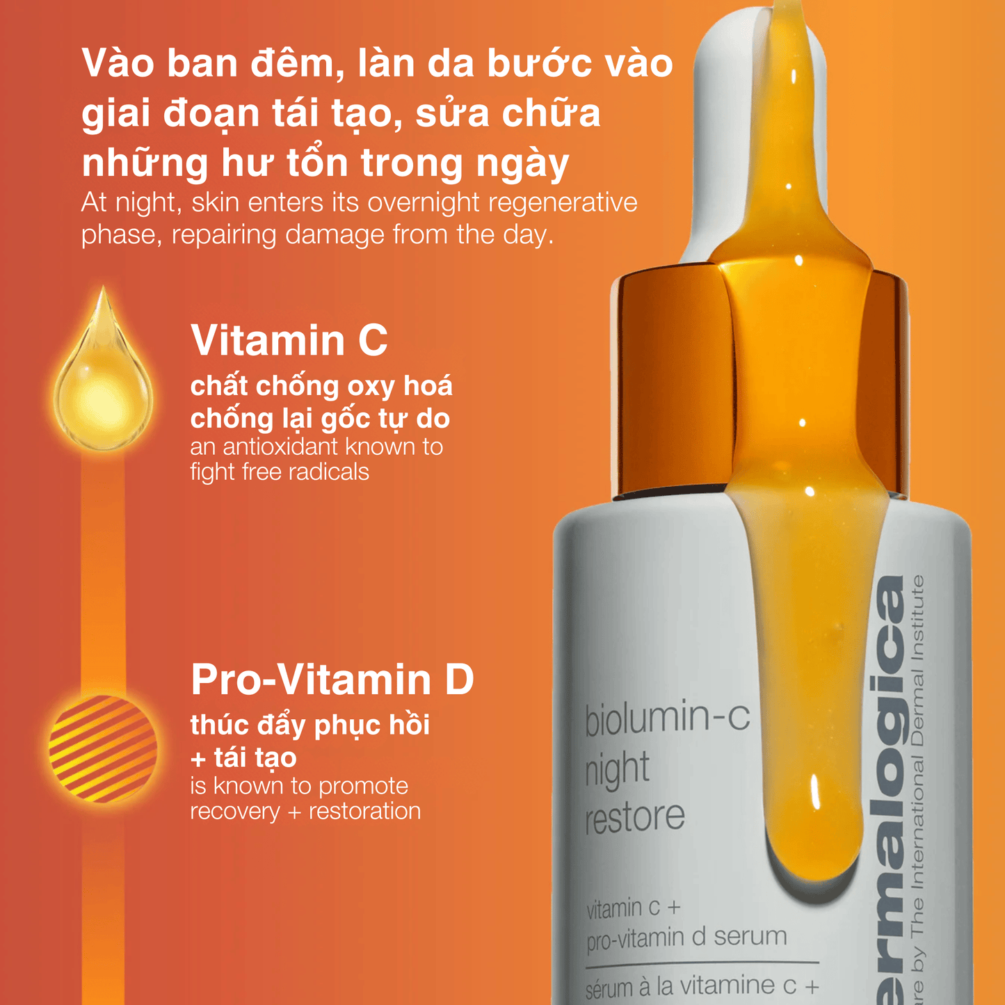 MOISTURIZERS MOISTURIZERS 25ml tinh chất phục hồi vitamin c biolumin-c night restore